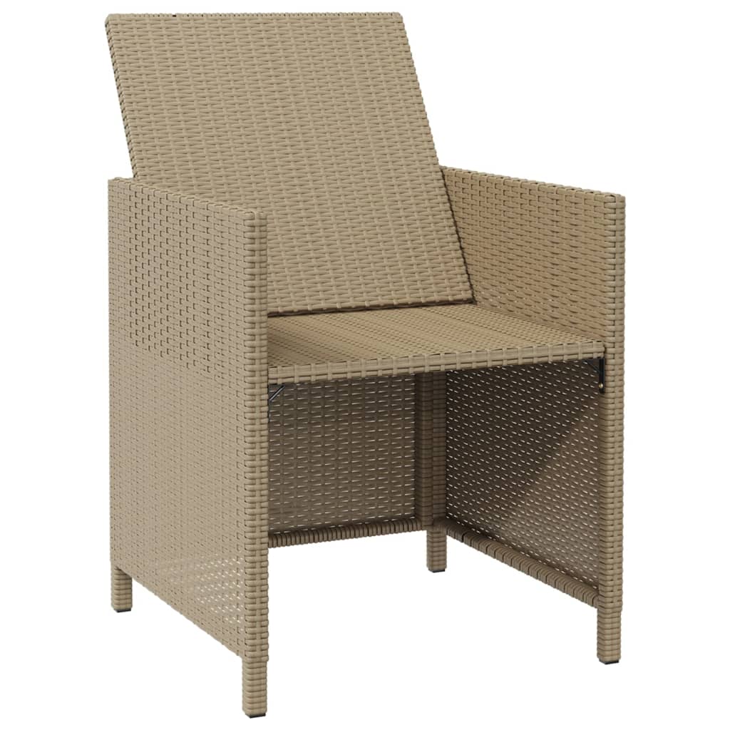 4-delige Tuinstoelen- voetenbankenset poly rattan