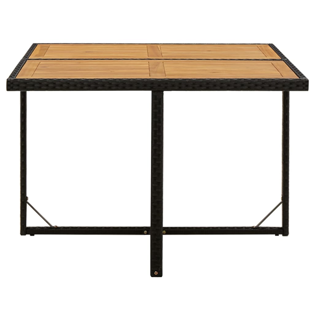 Tuintafel 109x107x74 cm poly rattan en massief acaciahout