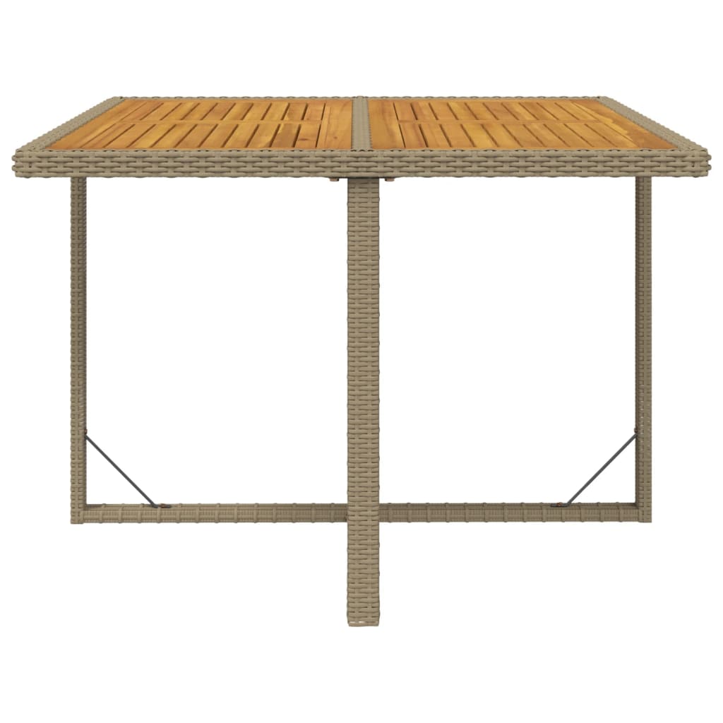 Tuintafel 109x107x74 cm poly rattan en massief acaciahout