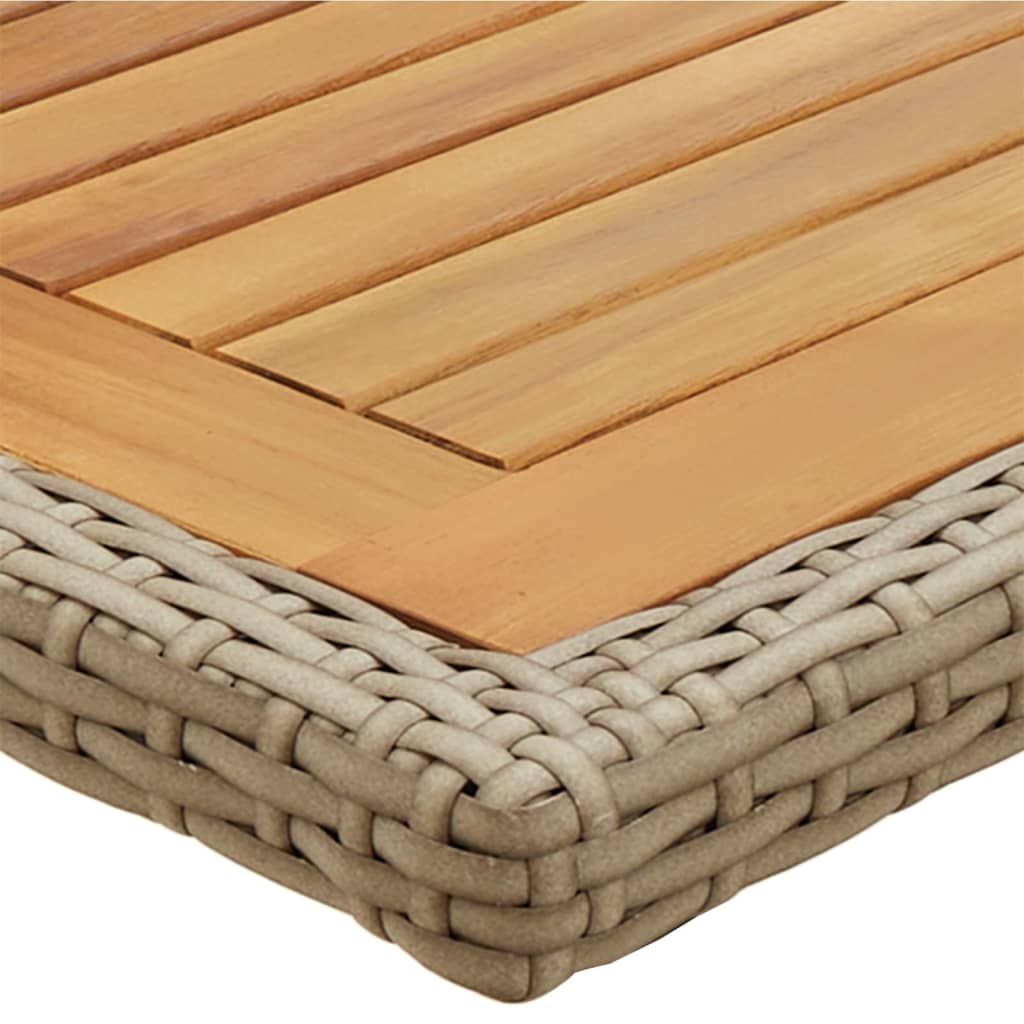 Tuintafel massief acaciahout poly rattan