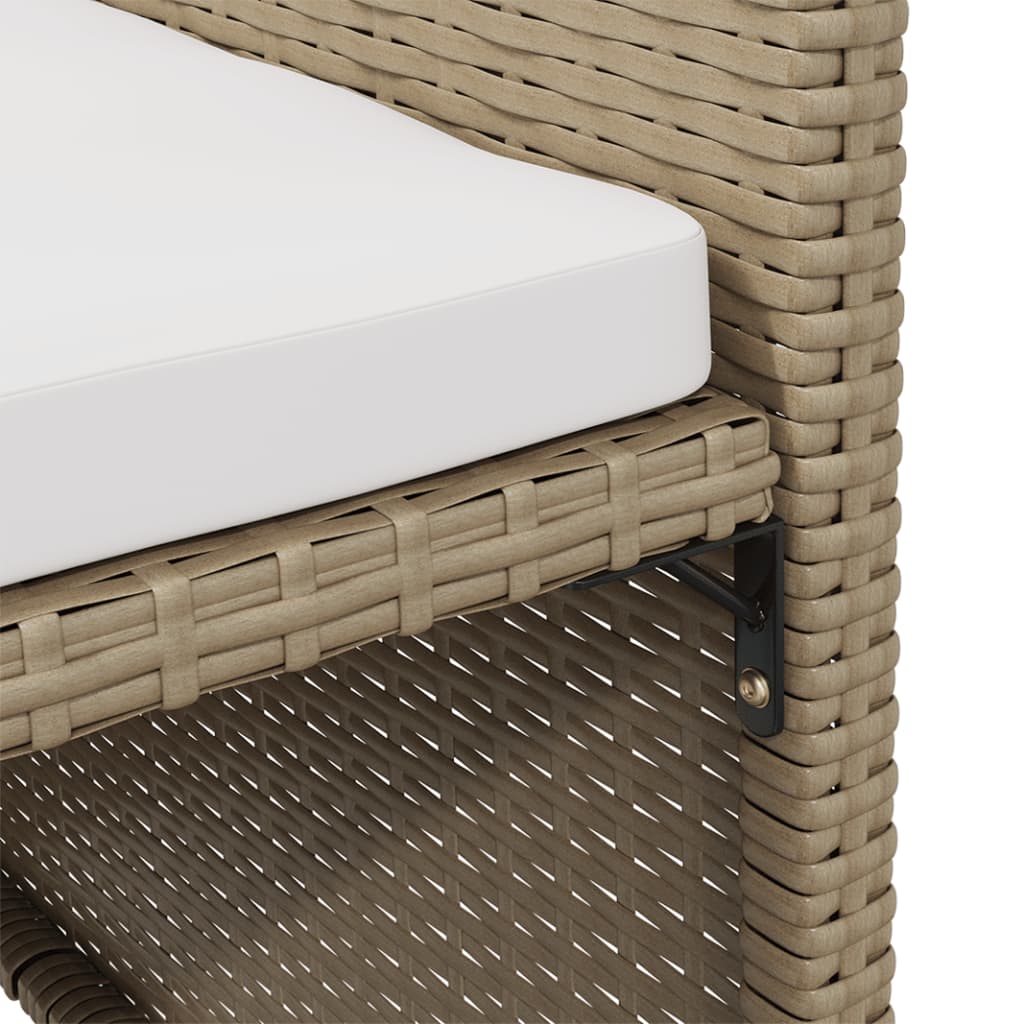 Tuinstoelen met kussens 4 st poly rattan