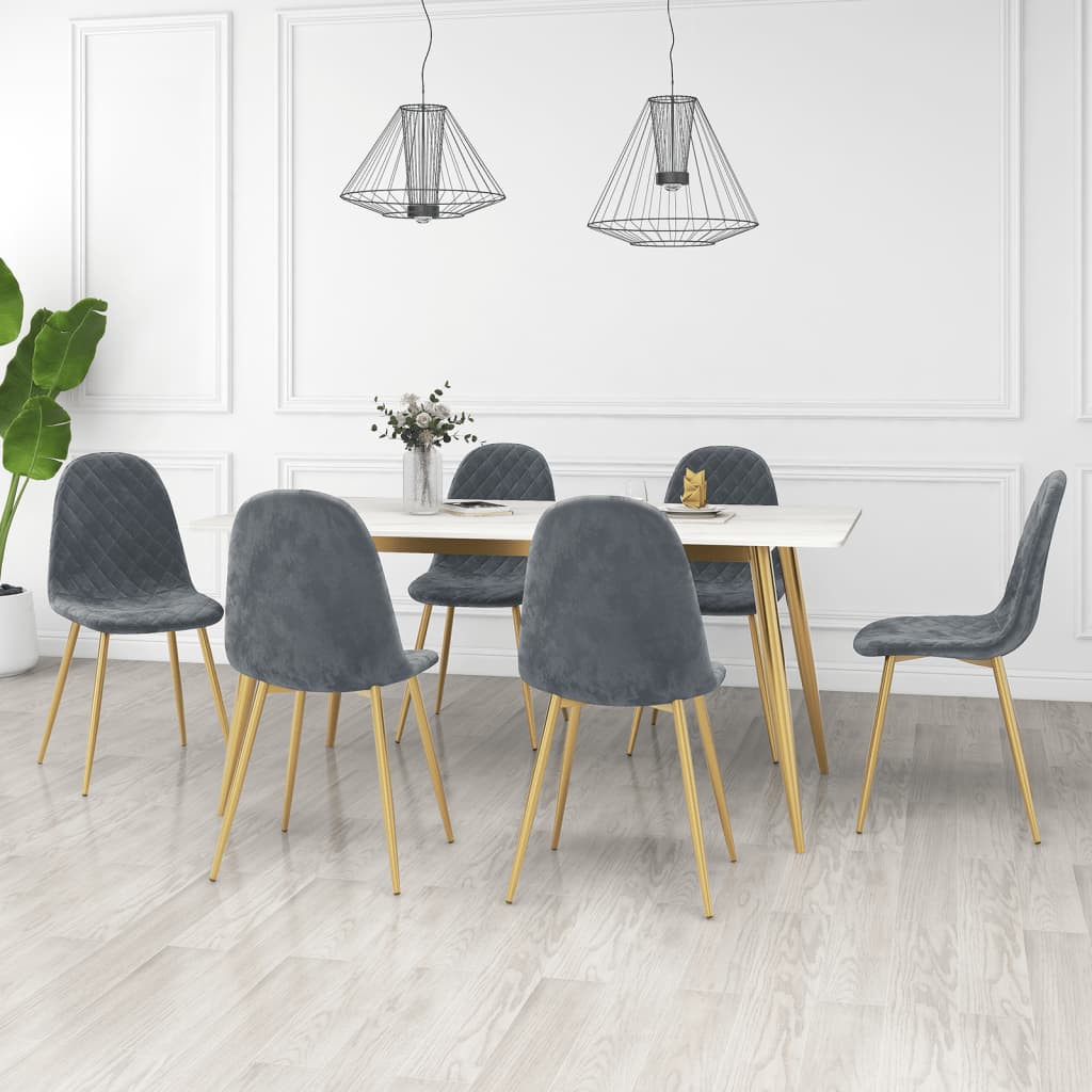 Chaises de salle à manger 4 pcs velours