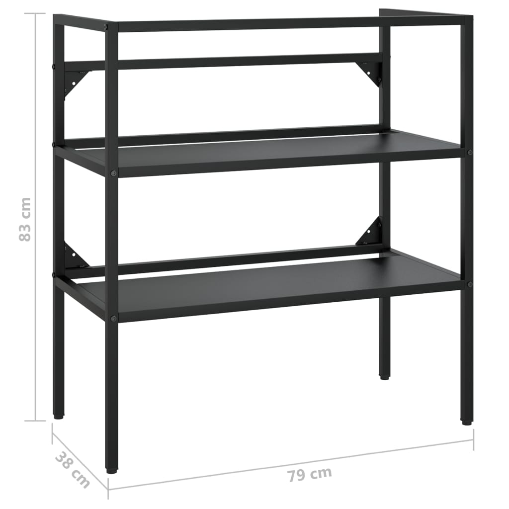 Wastafelframe 59x38x83 cm ijzer zwart