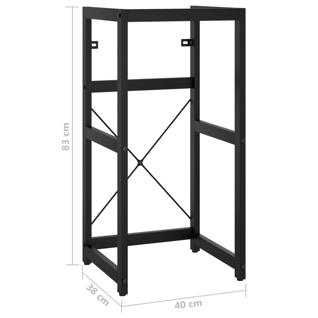 Structure lavabo 59x38x83 cm fer noir