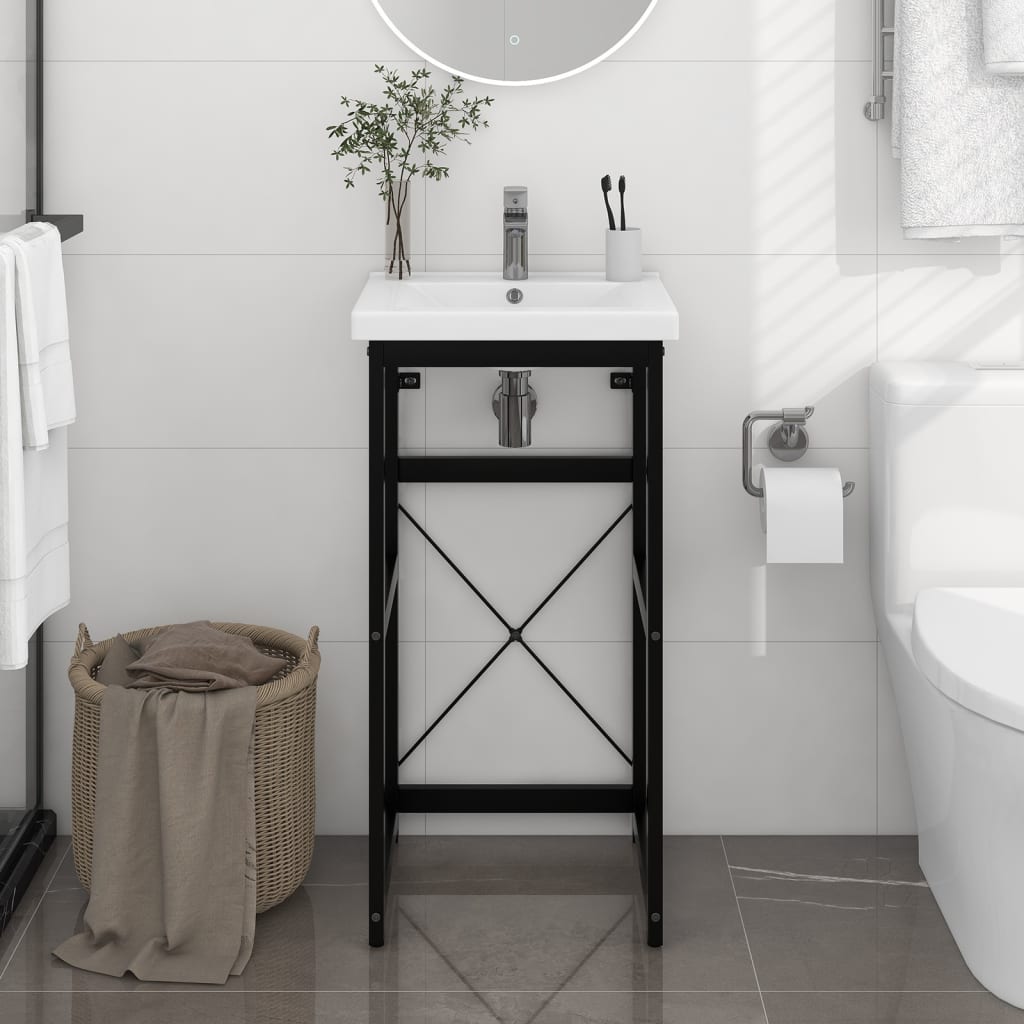 Structure lavabo 59x38x83 cm fer noir