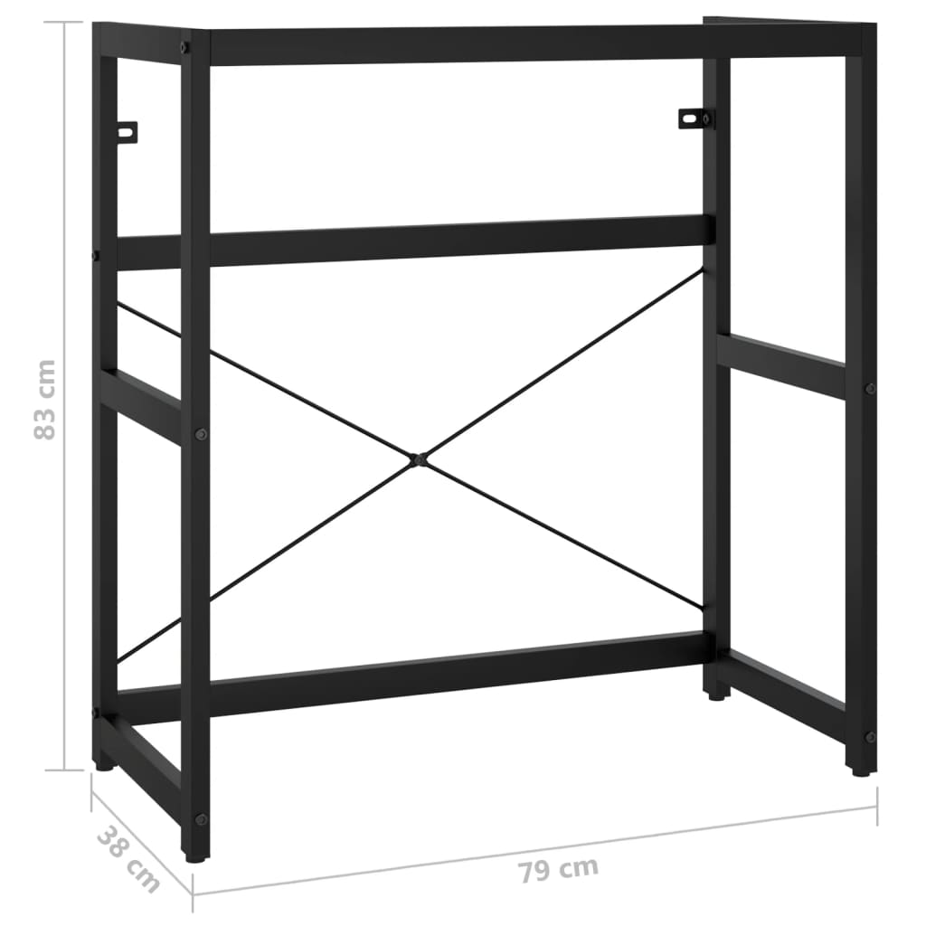 Structure lavabo 59x38x83 cm fer noir