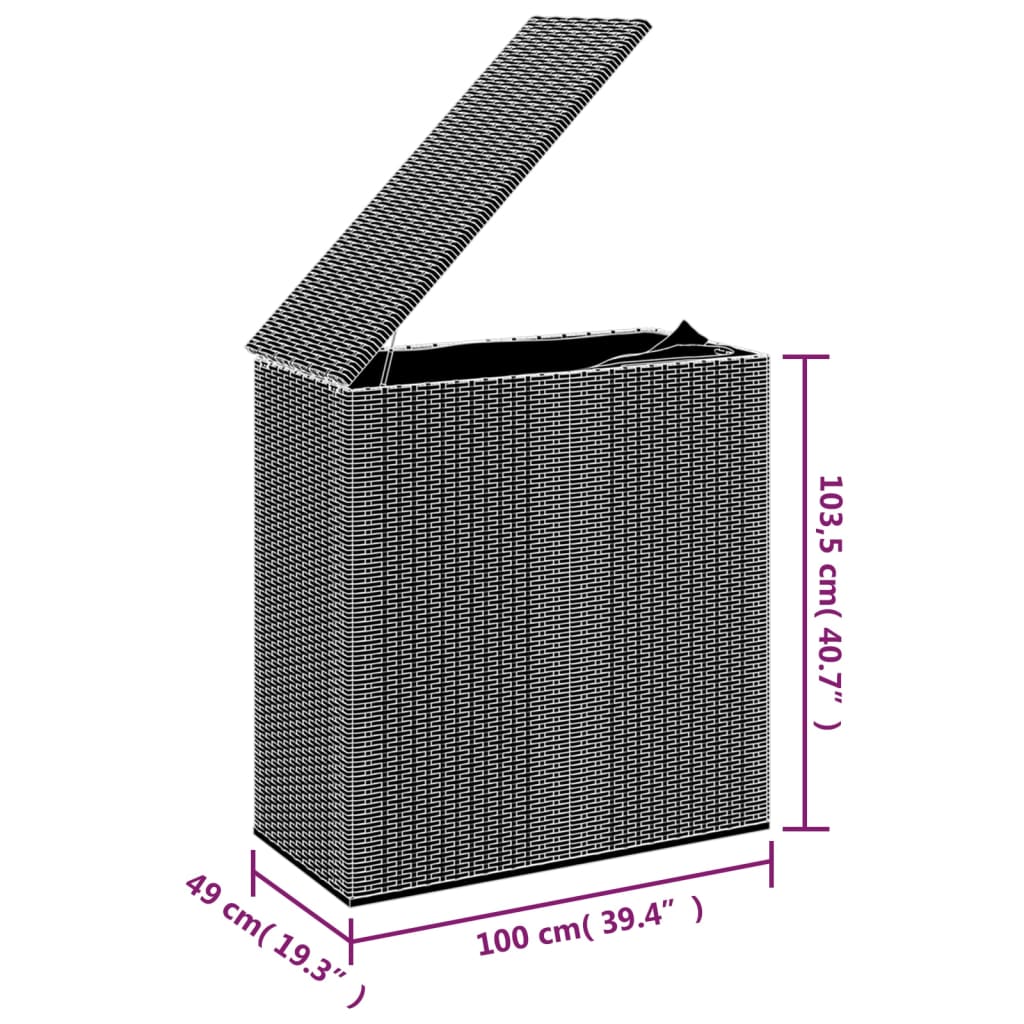 Bac de jardin 100x49x103,5 cm rotin polyéthylène