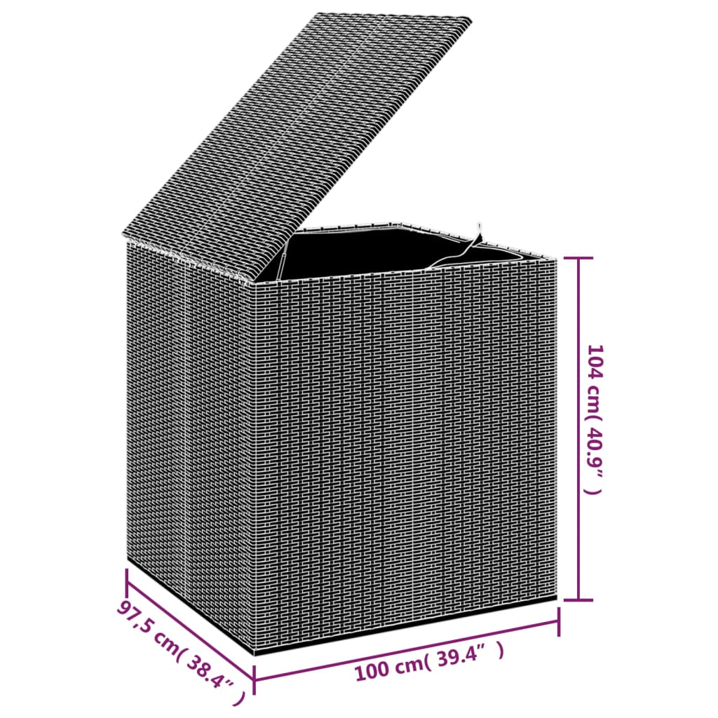 Tuinbox 100x49x103,5 cm polyetheen rattan