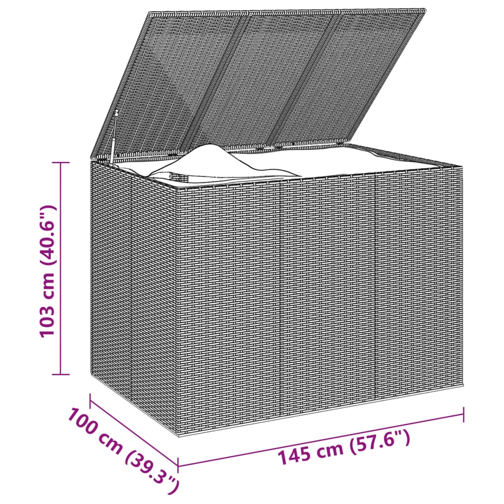 Bac de jardin 100x49x103,5 cm rotin polyéthylène