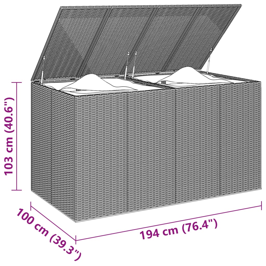 Tuinbox 100x49x103,5 cm polyetheen rattan