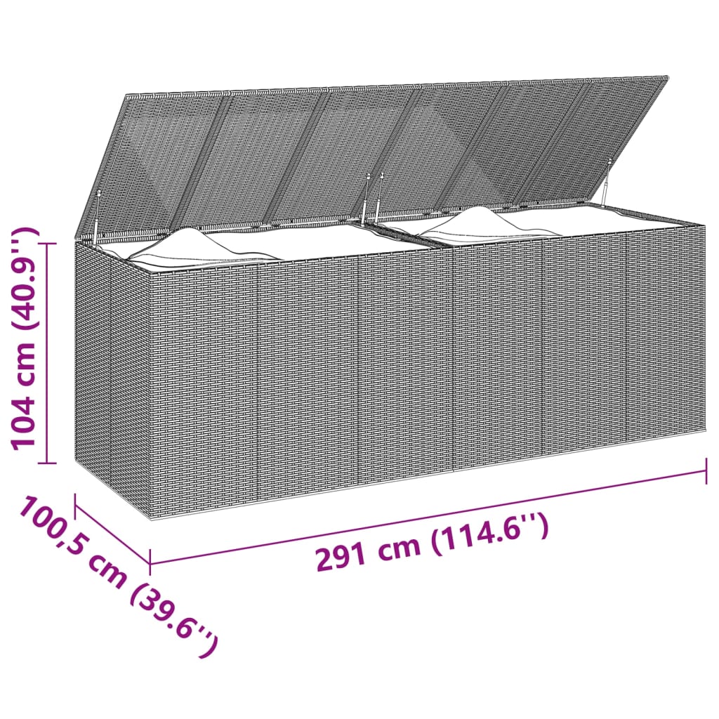 Bac de jardin 100x49x103,5 cm rotin polyéthylène