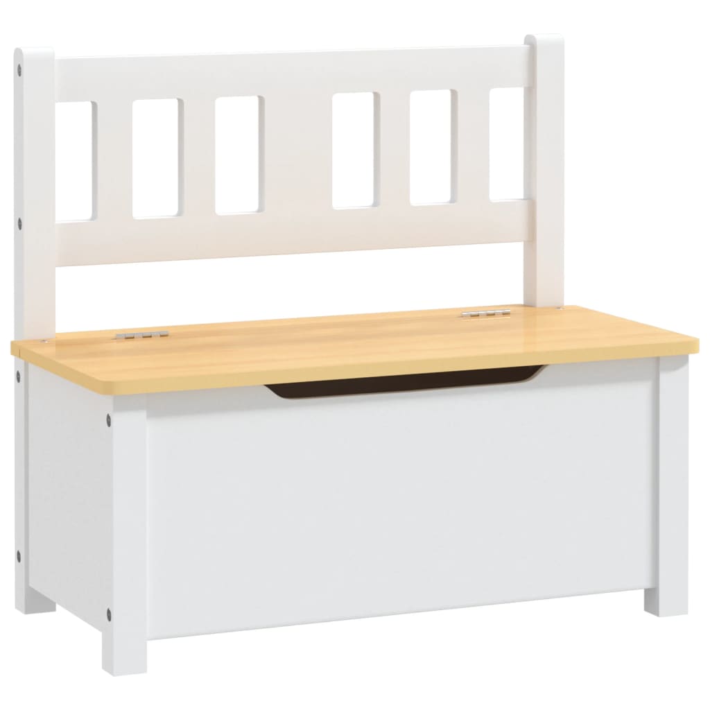 Banc de rangement enfant 60x30x55 cm MDF blanc et gris