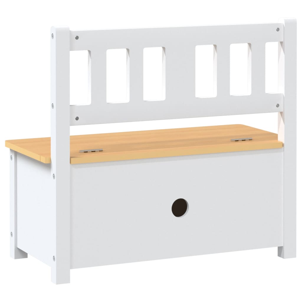 Kinderopbergbankje 60x30x55 cm MDF wit en grijs