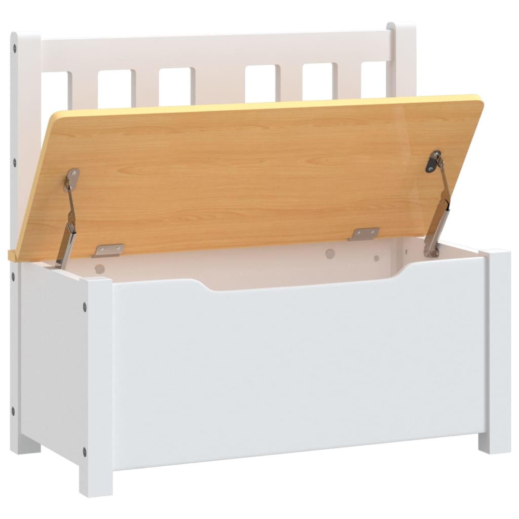 Kinderopbergbankje 60x30x55 cm MDF wit en grijs