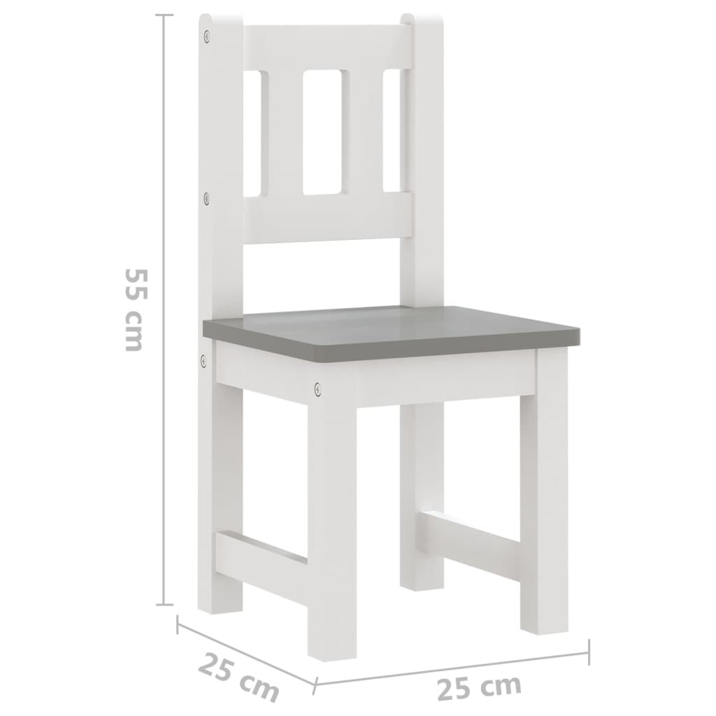 3-delige Kindertafel- stoelenset MDF