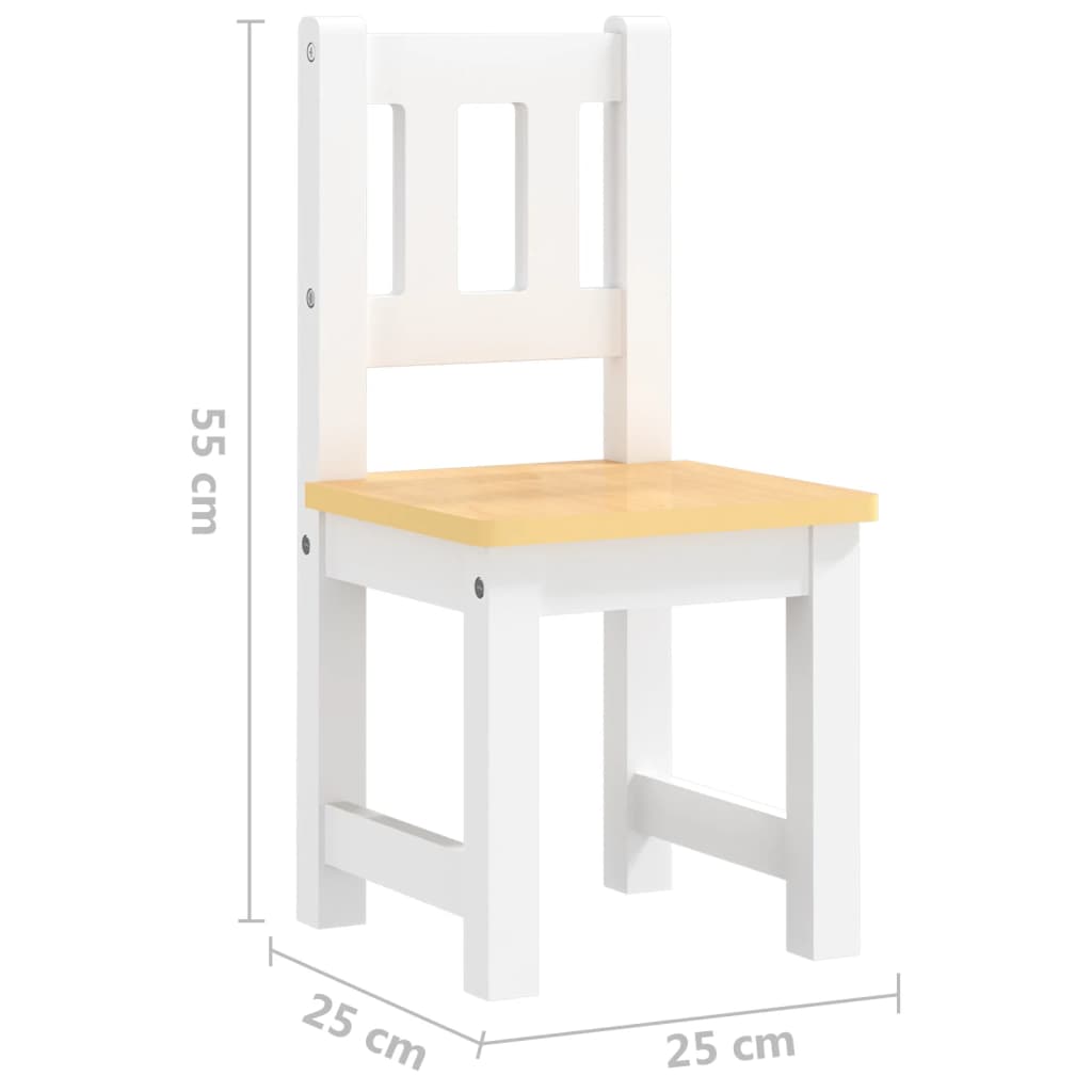 3-delige Kindertafel- stoelenset MDF