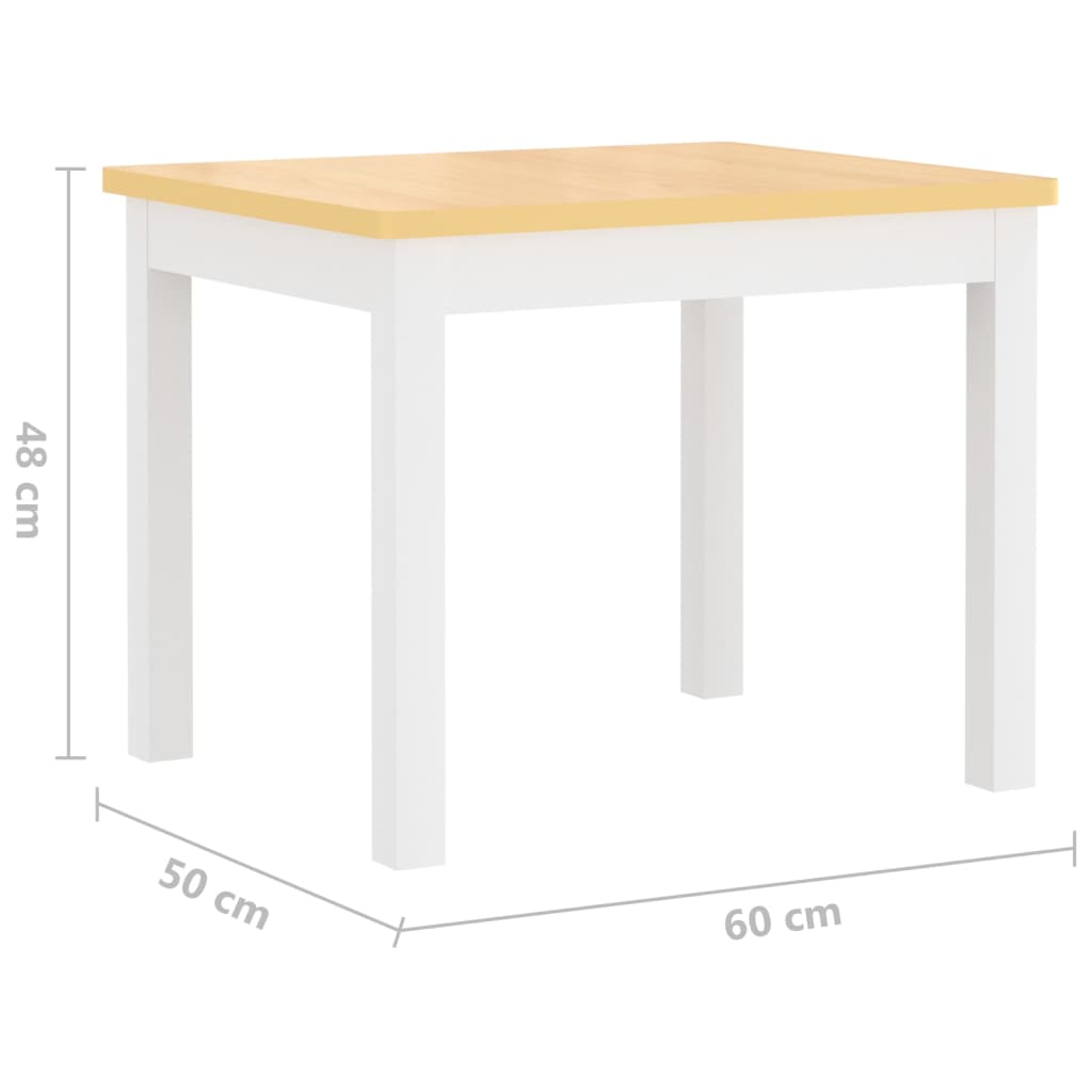 3-delige Kindertafel- en stoelenset MDF wit en grijs