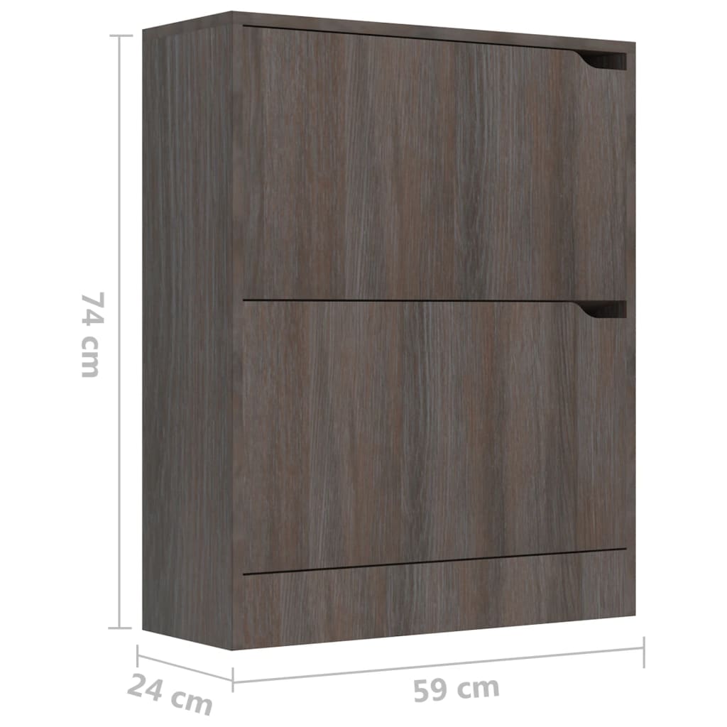 Schoenenkast 3 deuren 59x24x105 cm bewerkt hout sonoma eiken