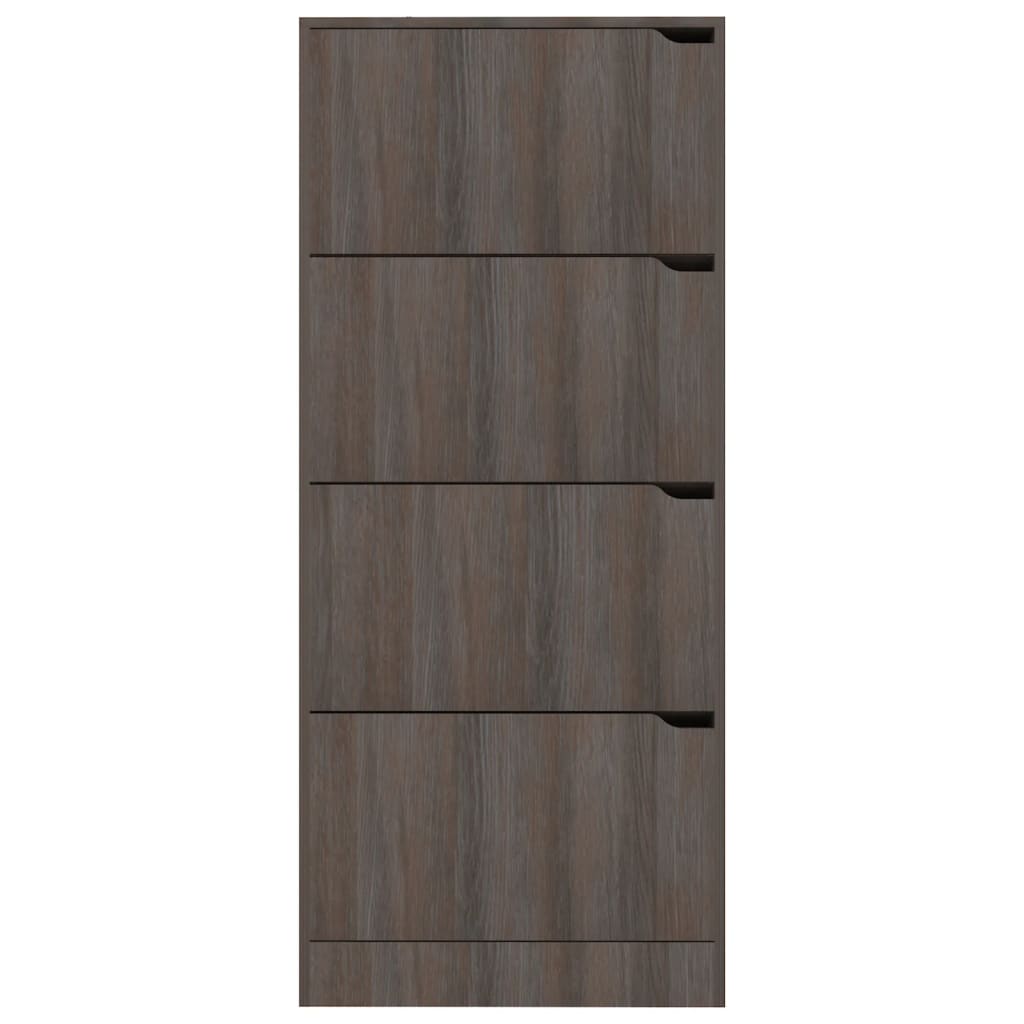 Schoenenkast met 4 deuren 59x24x136 cm bewerkt hout grijs eiken