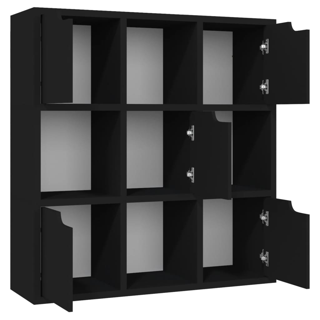 Boekenkast 88,5x27,5x88 cm bewerkt hout zwart