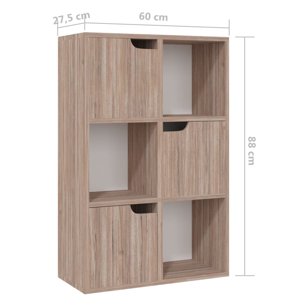 Boekenkast 60x27,5x88 cm bewerkt hout gerookt eikenkleur