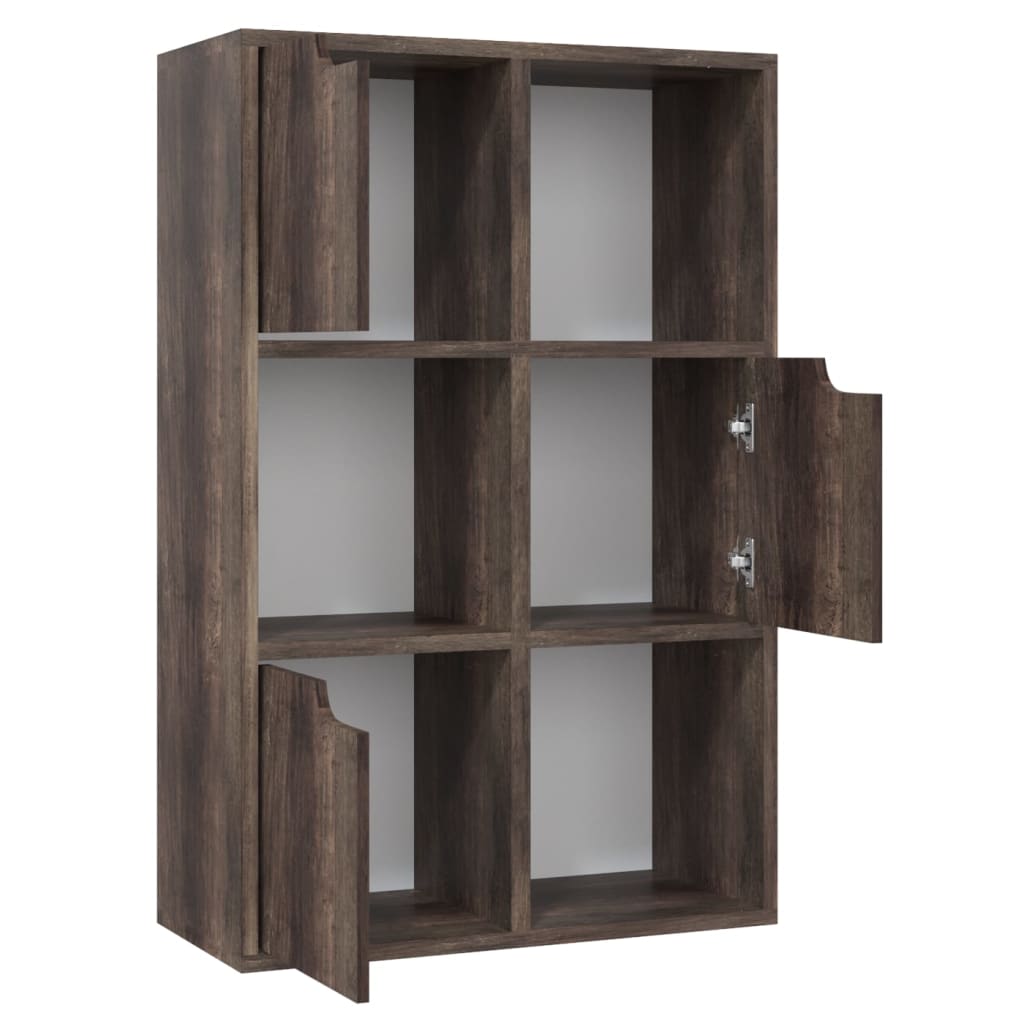 Boekenkast 60x27,5x88 cm bewerkt hout gerookt eikenkleur