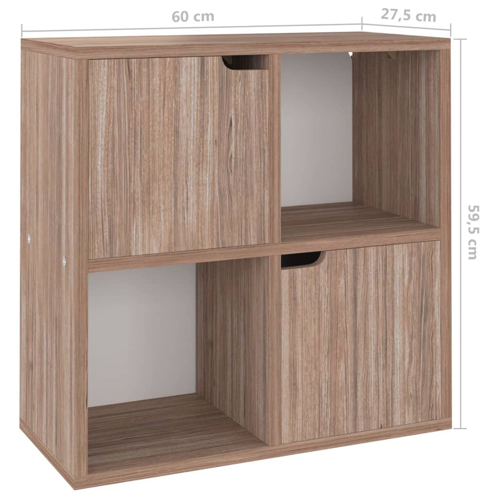 Boekenkast 60x27,5x59,5 cm bewerkt hout eikenkleurig