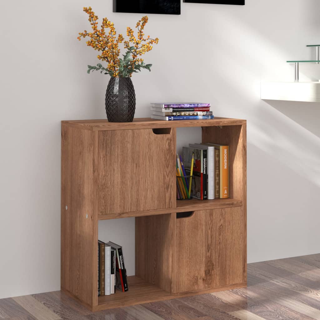 Boekenkast 60x27,5x59,5 cm bewerkt hout eikenkleurig