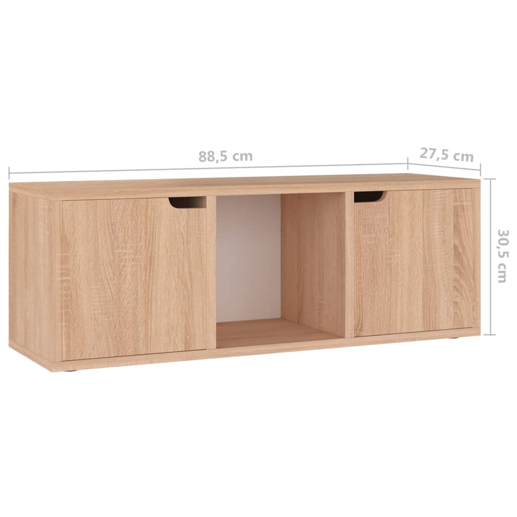 Tv-meubel 88,5x27,5x30,5 cm bewerkt hout betongrijs