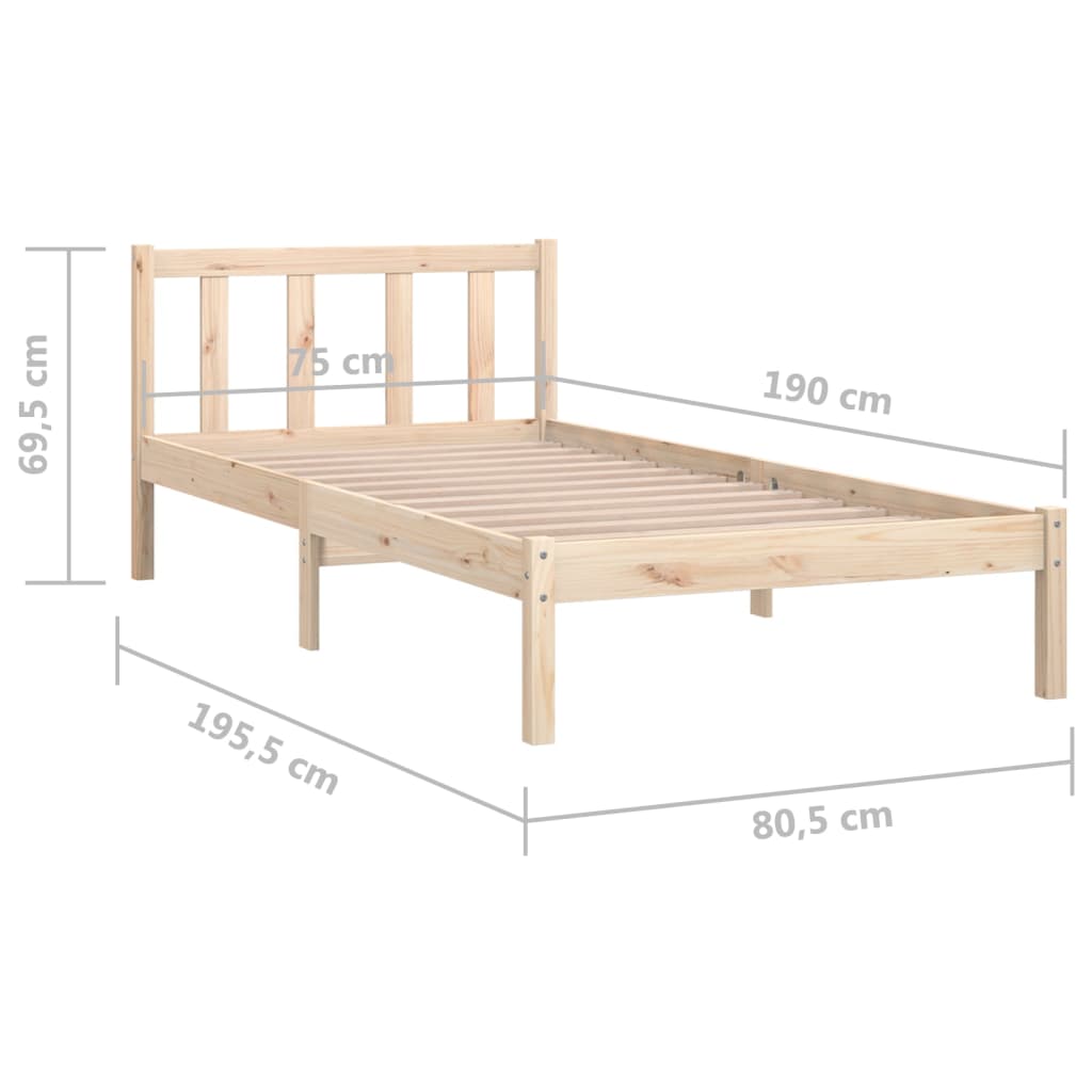 Bedframe massief grenenhout 135x190