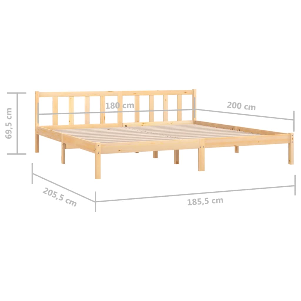 Bedframe massief grenenhout 75x190 cm