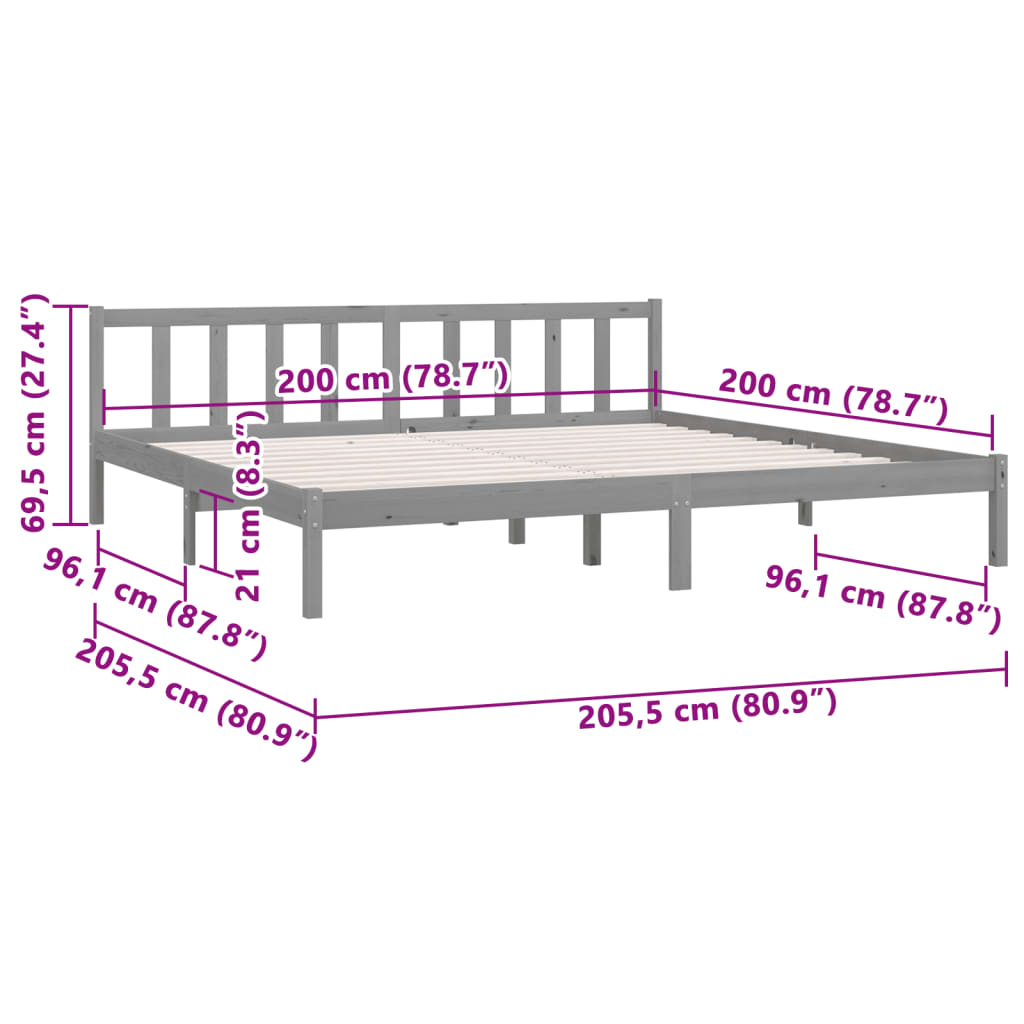 Bedframe massief grenenhout 100x200 cm