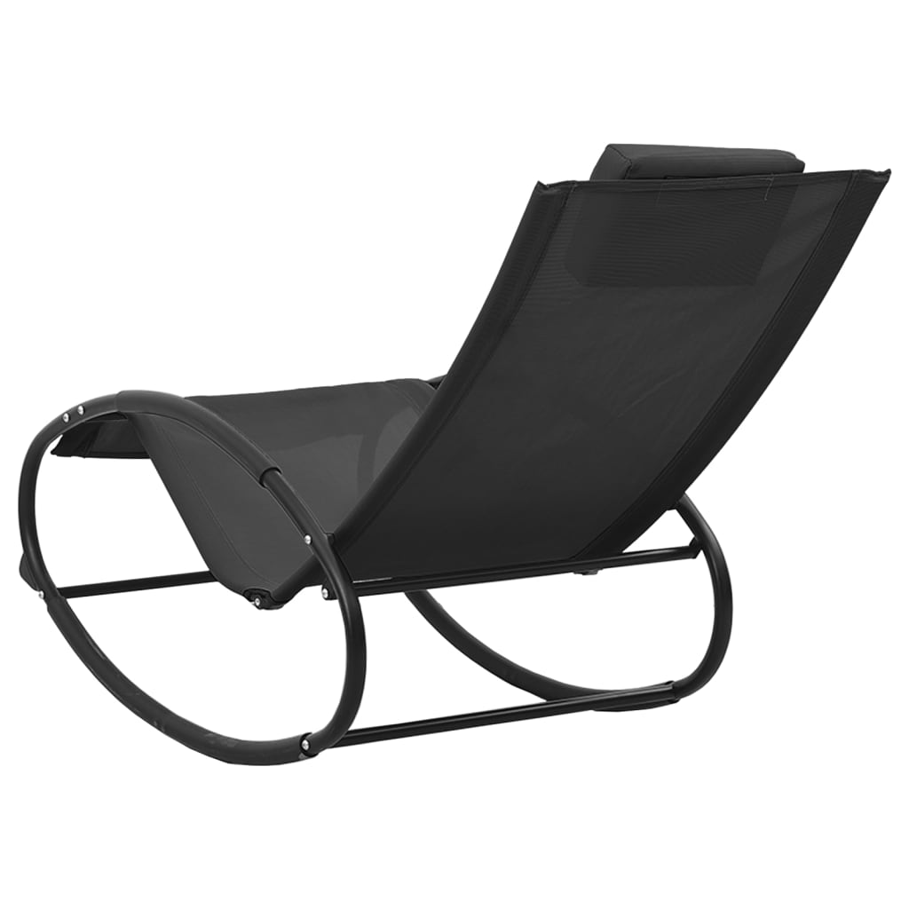 Chaise longue avec coussin en acier et textilène