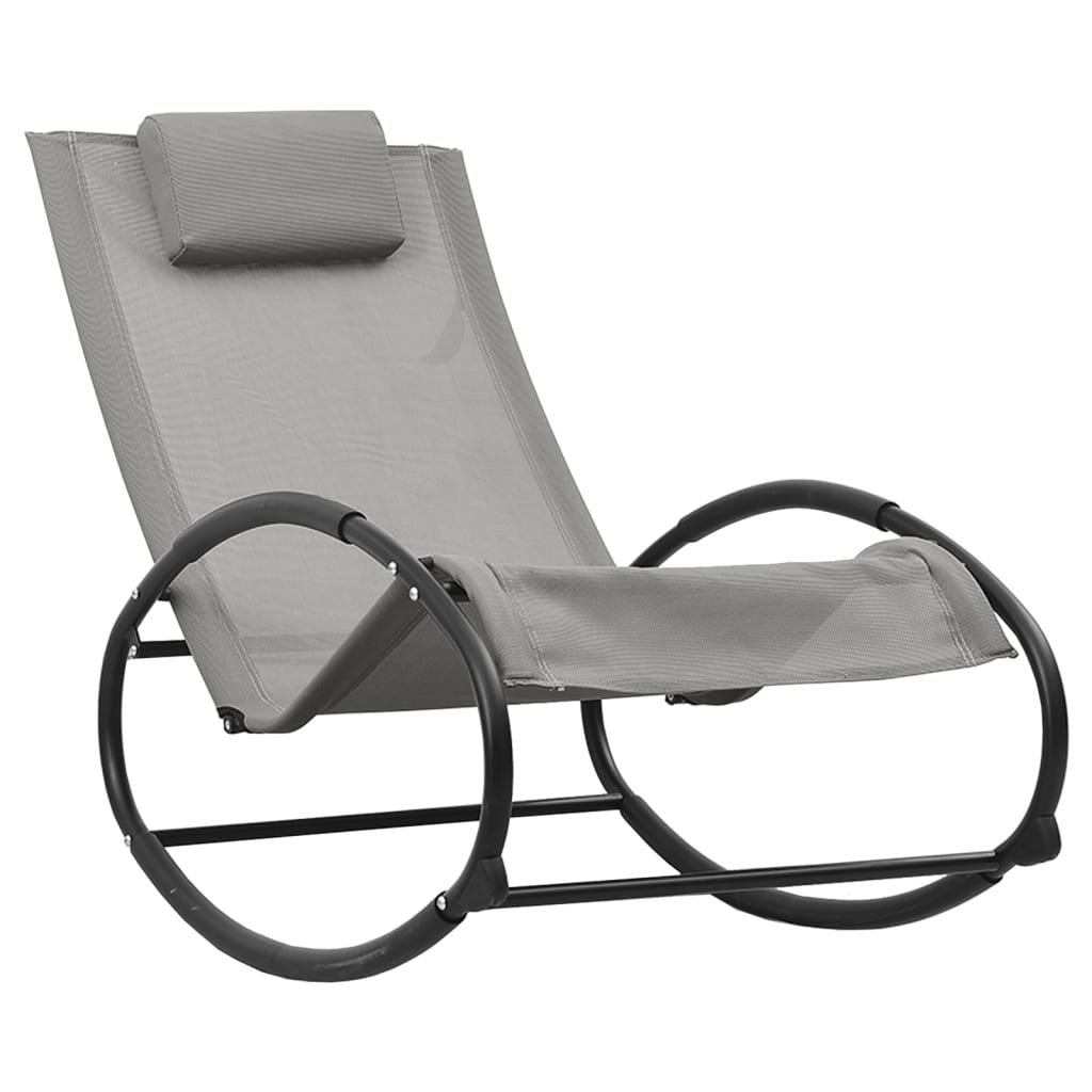 Chaise longue avec coussin en acier et textilène