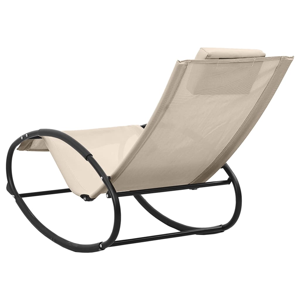 Chaise longue avec coussin en acier et textilène