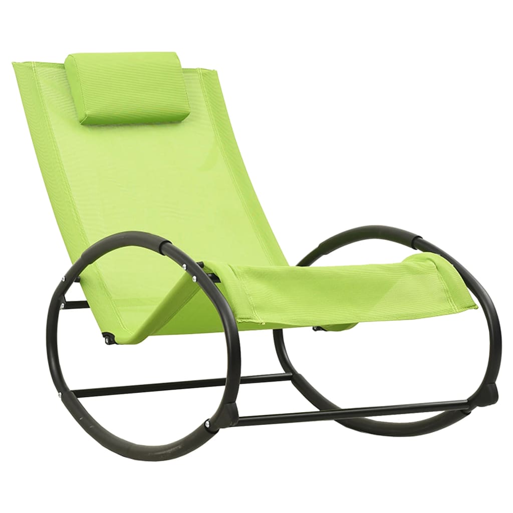 Chaise longue avec coussin en acier et textilène