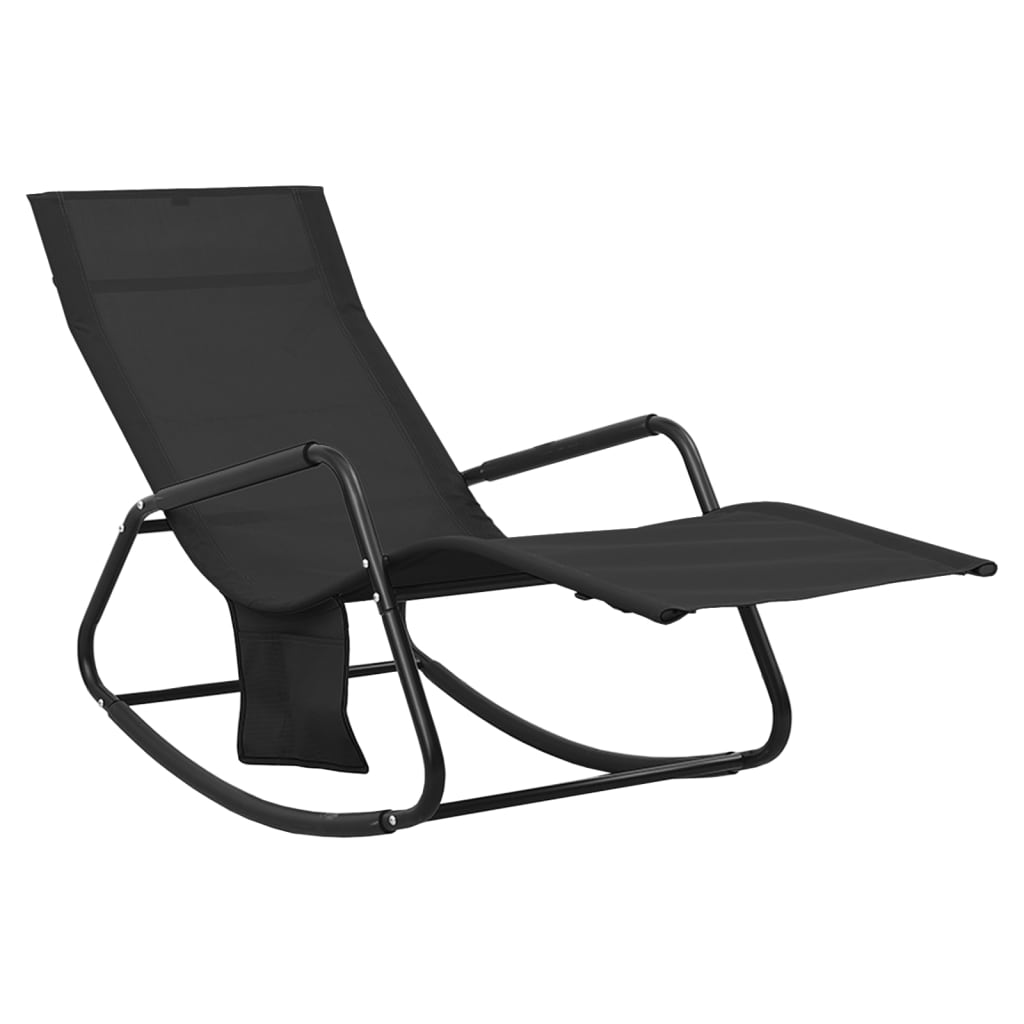 Chaise longue en acier et textilène