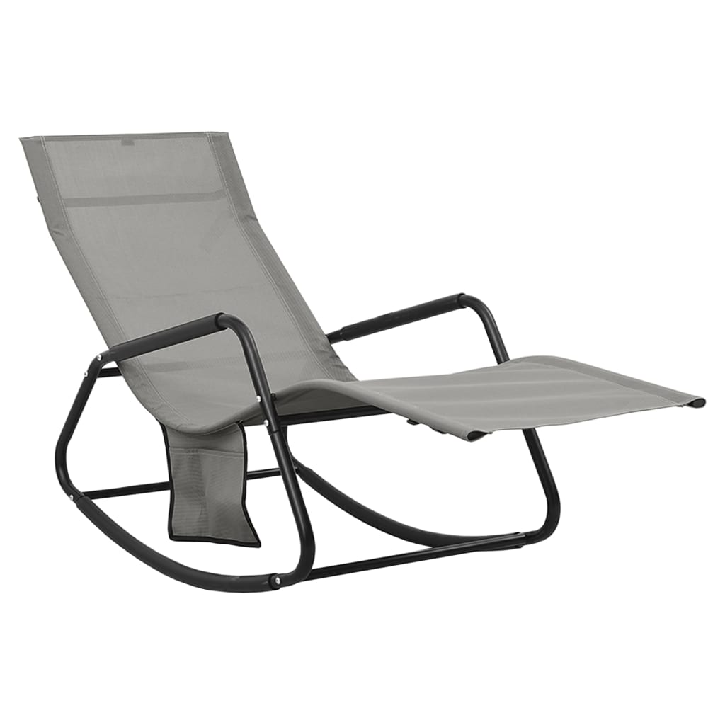 Chaise longue en acier et textilène