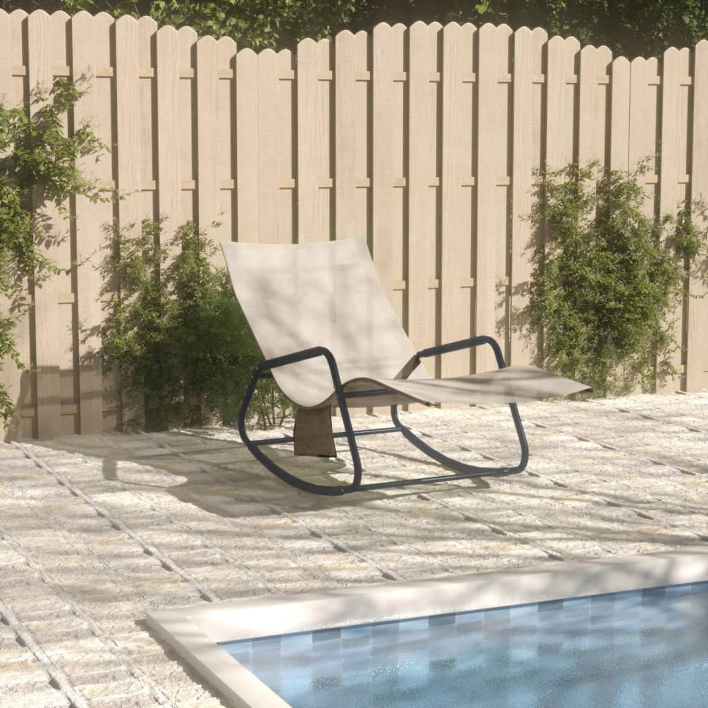 Chaise longue en acier et textilène