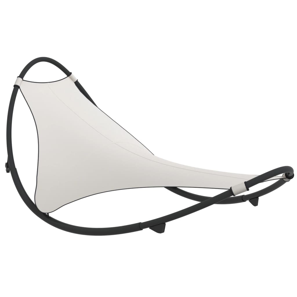 Chaise longue pivotante avec roues en acier et tissu textilène