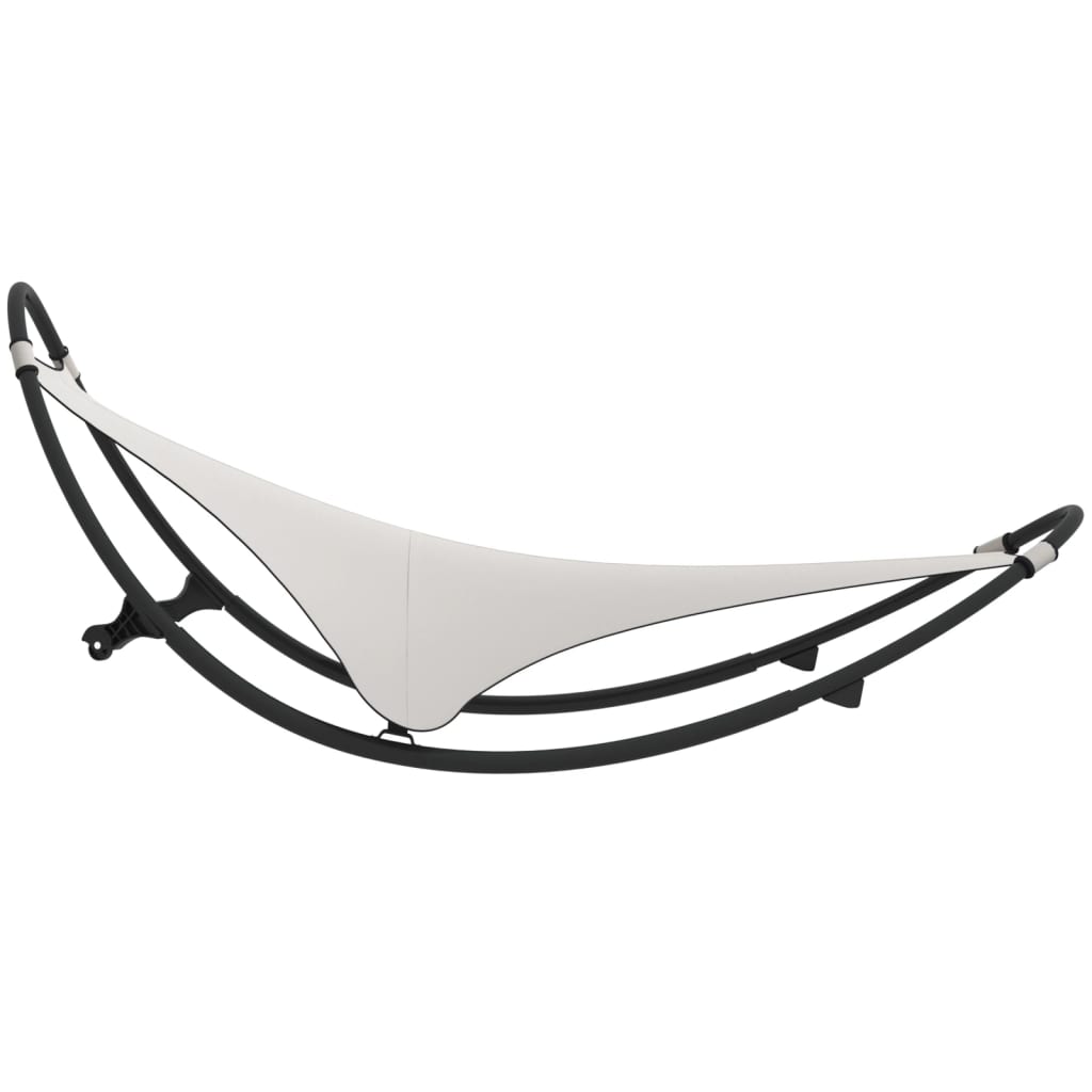 Chaise longue pivotante avec roues en acier et tissu textilène