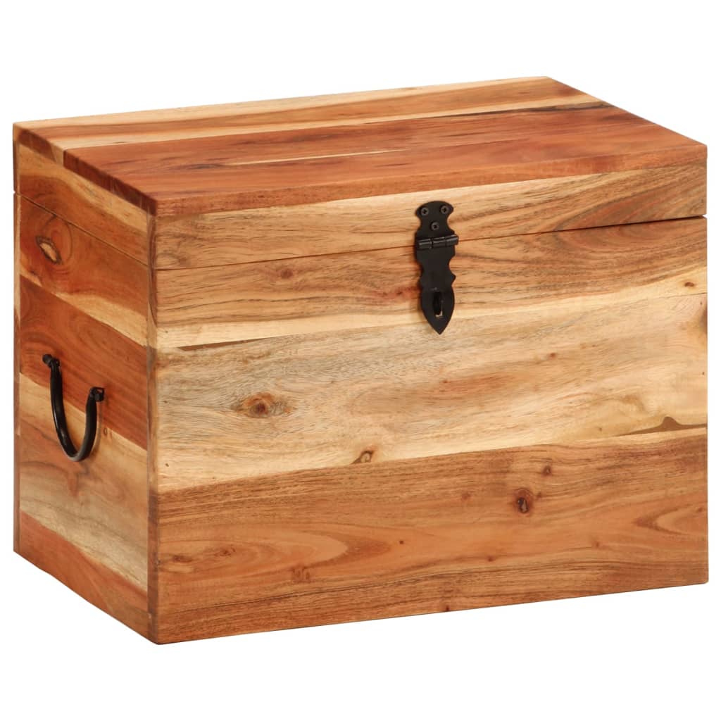 Boîte de rangement 39x28x31 cm en bois d'acacia massif