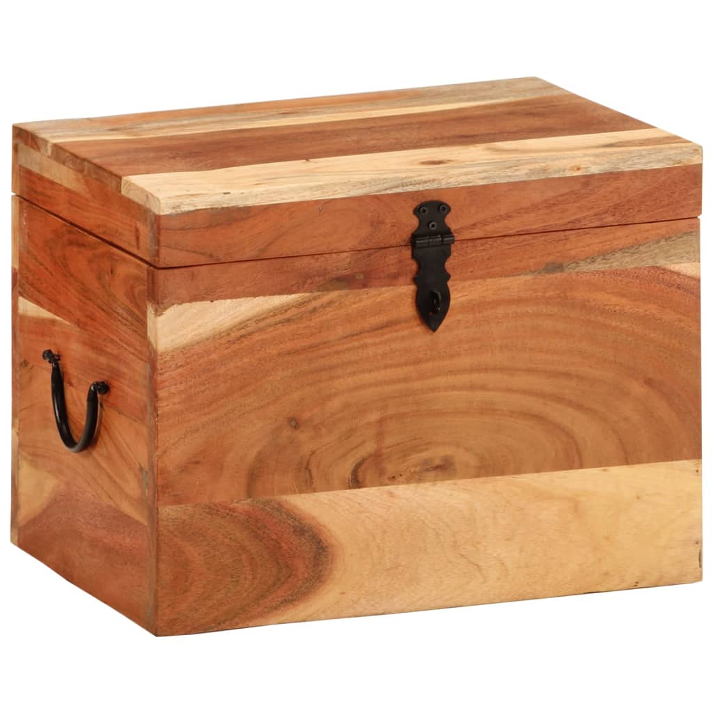 Boîte de rangement 39x28x31 cm en bois d'acacia massif