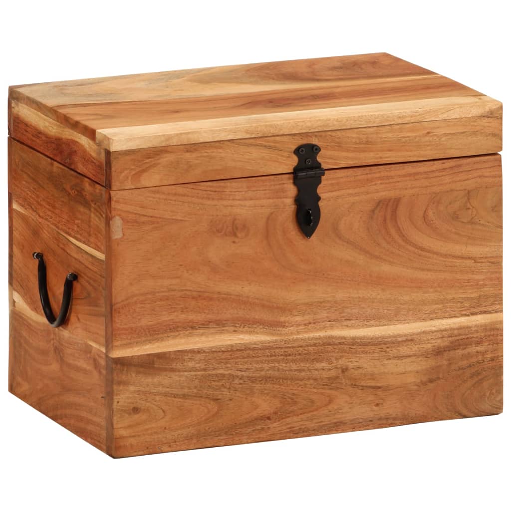 Boîte de rangement 39x28x31 cm en bois d'acacia massif