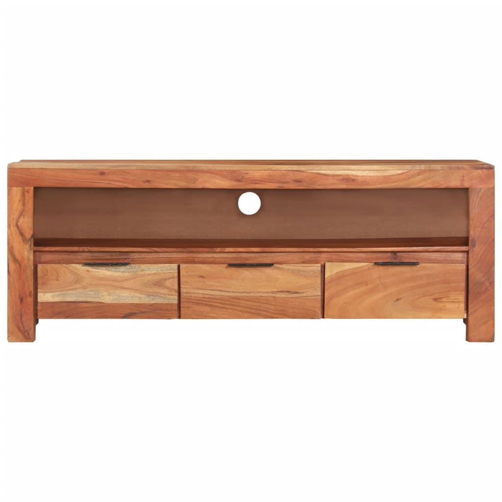 Meuble TV 110x30x40 cm bois de manguier brut