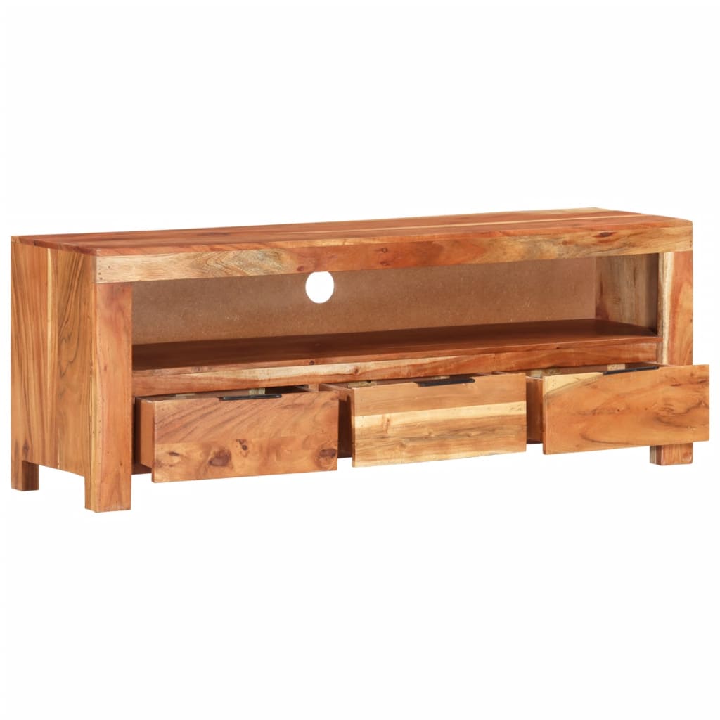 Meuble TV 110x30x40 cm bois de manguier brut