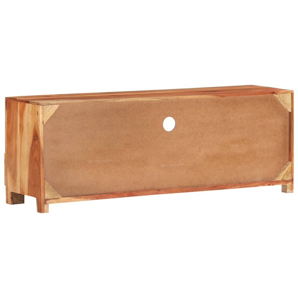 Meuble TV 110x30x40 cm bois de manguier brut