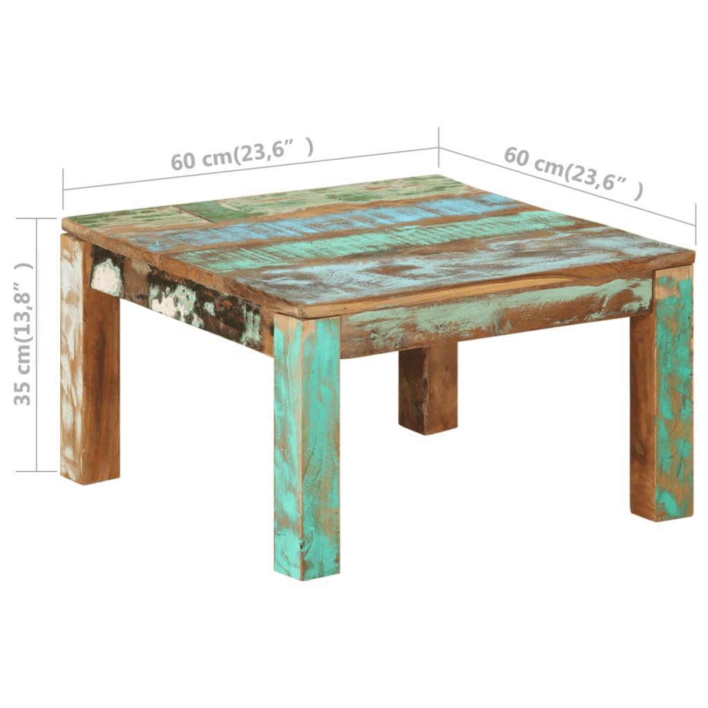 Salontafel 80x80x40 cm massief gerecycled hout