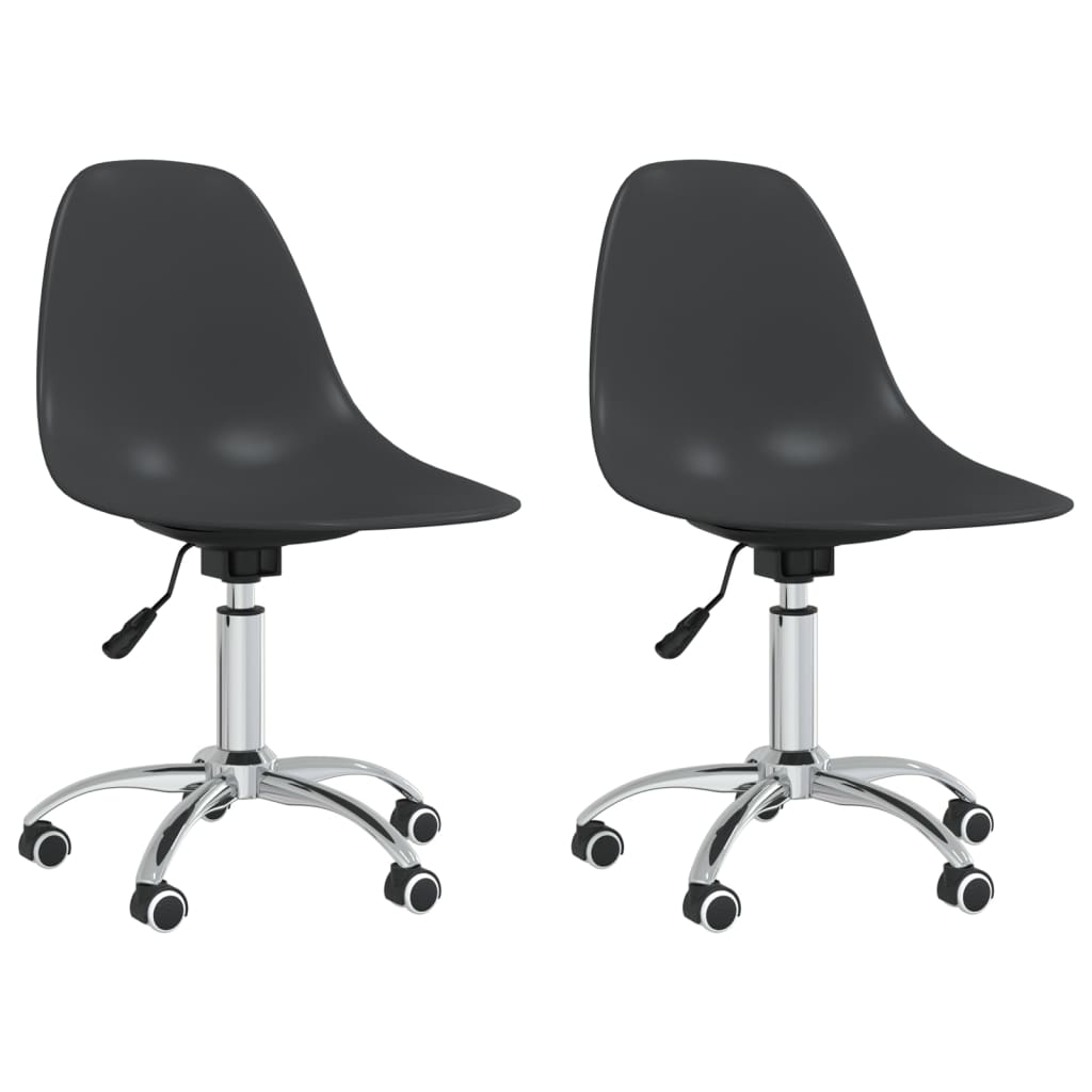 Chaises de salle à manger pivotantes 2 pcs PP gris clair