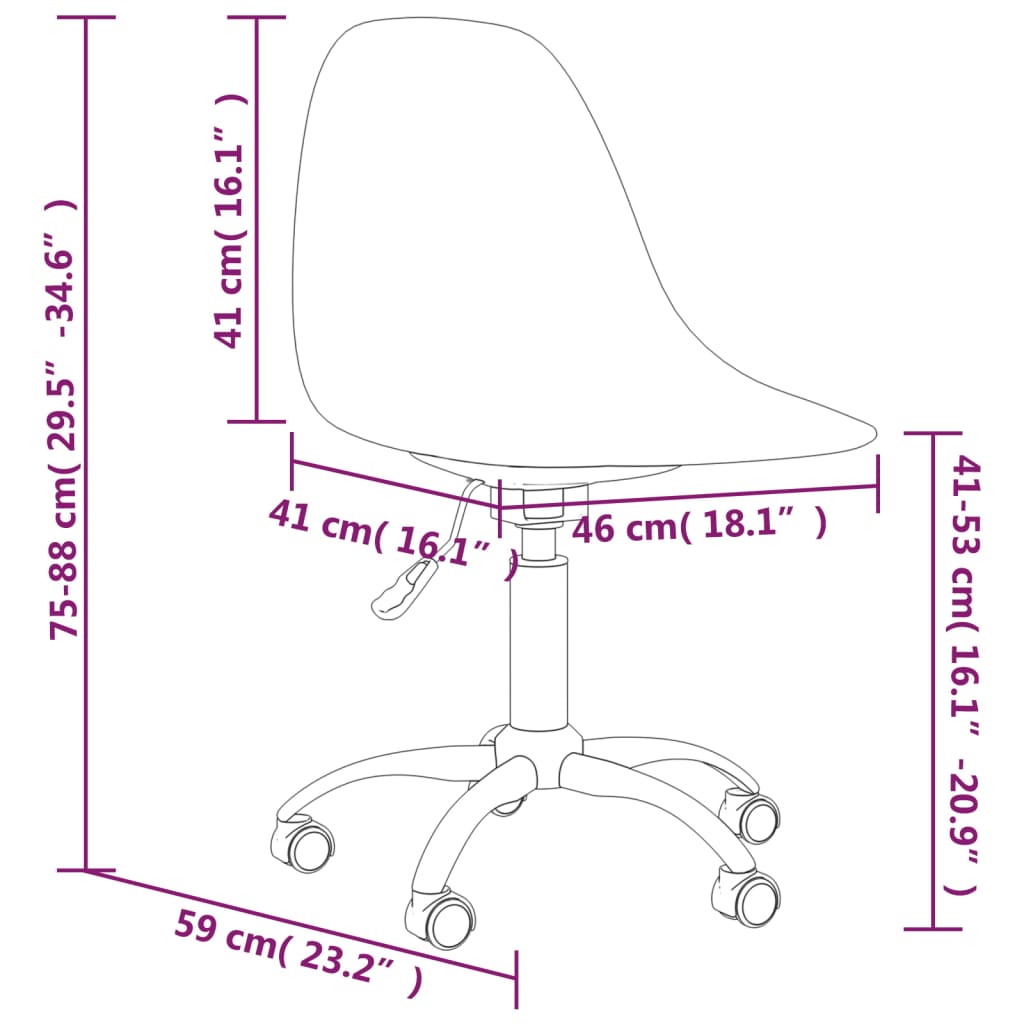 Chaises de salle à manger pivotantes 2 pcs PP gris clair